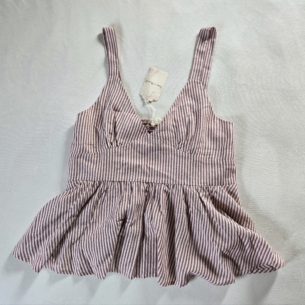 Hem & Thread▪️Striped Peplum Tank Top